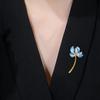 New Vintage Style Elegant Enamel Pearl Lotus Brooch Creative Atmosphere Floral Clothing Pin Suit Accessory PD2018