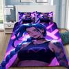Hot Anime Arcane BeddingSet 3D Print LOL Jinx Adult Boy Girl Bedroom Decoration Duvet Cover Set Single Double Size Bed Linen