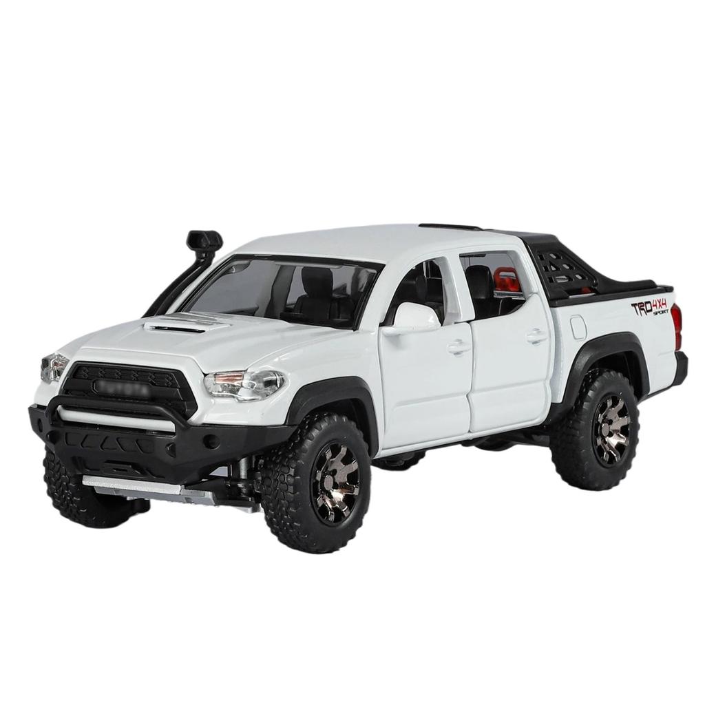 1/32 Toyota Tacoma Alloy Pickup Car Model Diecasts Metal Off-Road Vehicles Car Model High Simulation Sound and Light Childrens Toy Gift