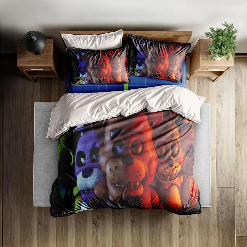 3D Комплект постельного белья Фредди Обои FNAF Пять Ночей Пододеяльник с Наволочками 2/3 шт. Декор Спальни Подарок