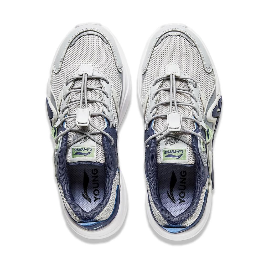 Li Ning Kids Ln 90 Fly V3 Удобная простая нескользящая износостойкая повседневная обувь Детская повседневная обувь Серо-голубой YKCU066-5