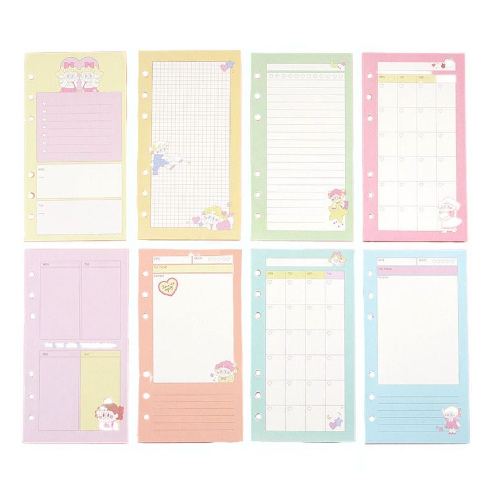 80 Sheets Notebook Paper 6 Holes Binder Inside Page Kawaii Loose Leaf Paper Refill Students