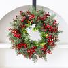 40x40cm Christmas Wreath Fashion Winter Berry Wreath Front Door Christmas Wreath Red Berry Xmas Decoration for Window Wall Decor