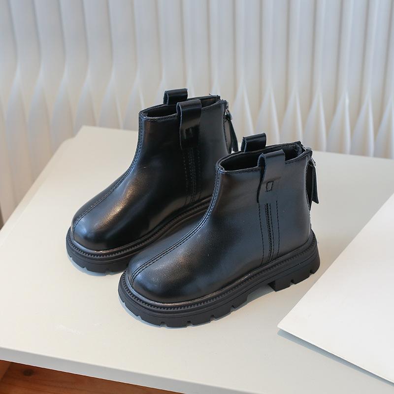 Новые весенние кожаные ботинки для детей, модные короткие ботинки