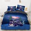 Cartoon Car King Queen Duvet Cover Cute Red Toy Sports Cars Bedding Set Kids Police Car Fire Truck Bedclothes Children Bedroom