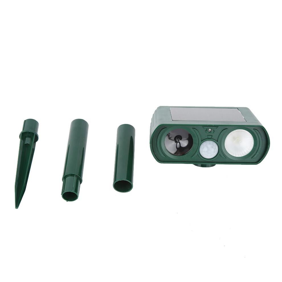 Protecteur de jardin, répulsif ultrasonique pour animaux avec détection de mouvement, lampes LED clignotantes à énergie solaire, construction