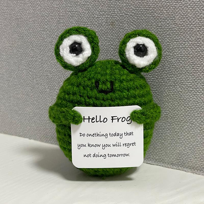 Positive Crochet Fruits Doll Handmade Knitting Vegetables Dolls With Card Knitted Toy For Children Birthday Gift Desktop Decor