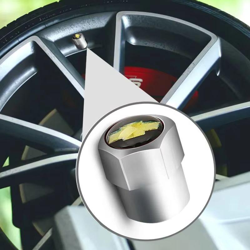 4PCS Alloy for Chevrolet Car Emblem Tire Valve Caps Sail Silverado Cruze Captiva Malibu Orlando Aveo Lacetti Wheel Stem Covers KA9