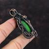 Кулон из зеленого огненного лабрадорита, медная проволочная обертка, драгоценный камень, медные украшения, подвеска ручной работы, подарок на помолвку, изящные проволочные обертки