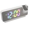 Projection Alarm Clock Adjustable Brightness Colorful Number Rechargeable 12H 24H Snooze LED Mirror