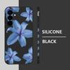 Мягкий ТПУ Чехол с ремешком для телефона Samsung Galaxy S24 S25 FE S25 S23 S22 Ultra A17 A56 A16 A55 A25 A15 A36 A54 5G Чехол с синим цветочным принтом