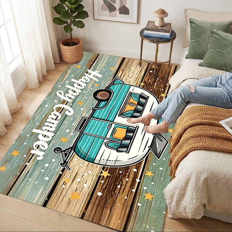 Happy Camper Living Room Nonslip Area Rug Soft Carpet For Bedroom Game Playroom Sofa Office Home Decor Doormat Christmas Gift C926732