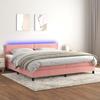 VidaXL Slat Bed Base with Mattress and LED, Upholstered Bed with Headboard, Double Bed, Adult Bedroom Bed, 3134368