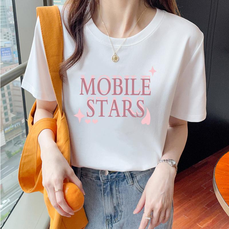 VEZFAA Женские модные повседневные летние весенние блузки и рубашки с круглым вырезом с короткими рукавами