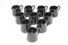 Set of 10 Black Single-Serve Milk Pitchers, Ceramic Creamers, Made In Japan, Mino Ware, Perfect for Commercial Use, Cafes, and Coffee Shops.