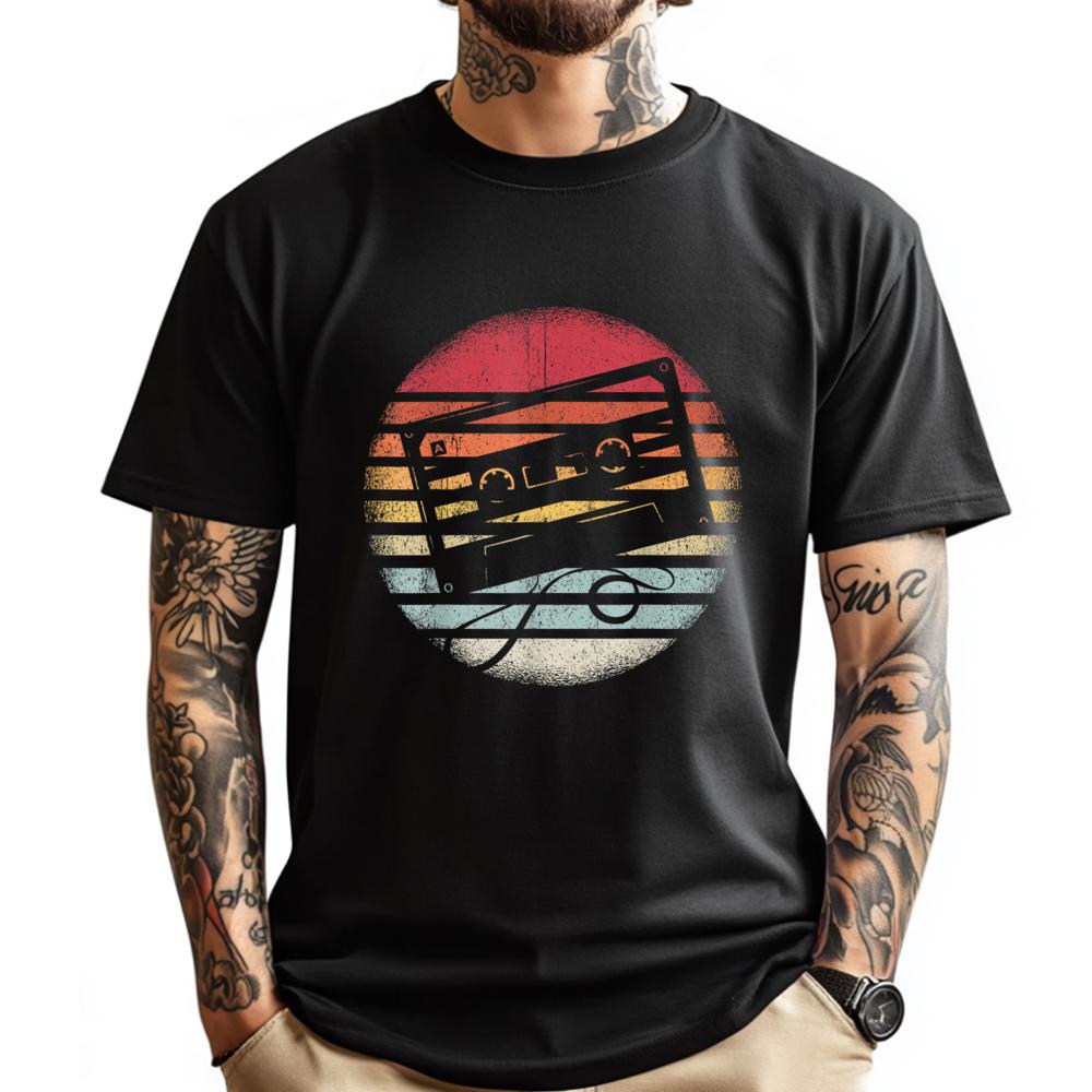 Retro Cassette Music Cassette Tape 80s Mixtape Luxury T Shirt Male Men's T-Shirts Graphic T Shirts Men Custom T Shirt Print -...