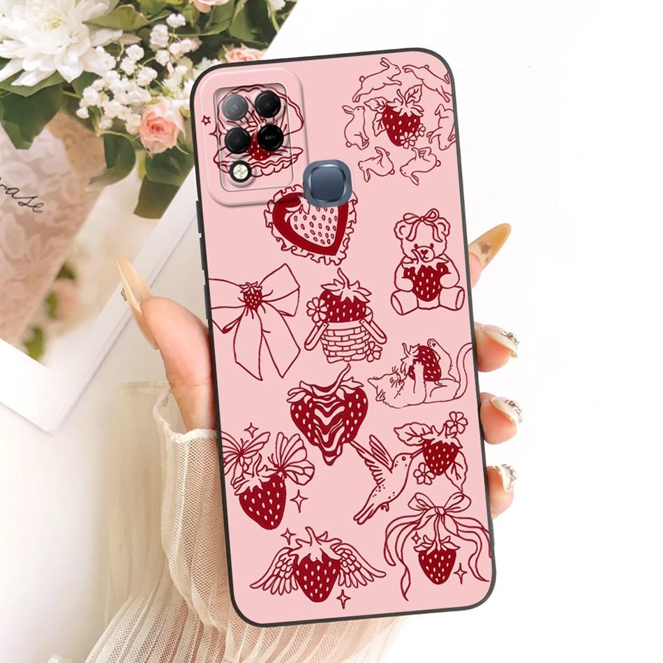 For Infinix Hot 10T 10S NFC 10i X659B X658E X689 X689C Cute Cat Flower Butterfly Cartoon Shockproof Soft Silicone Phone Case