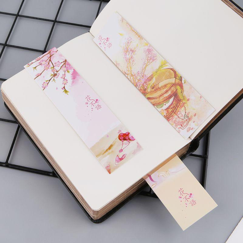 30pcs Chinese Style Paper Bookmarks Painting Cards Beautiful Boxed Bookmark Commemorative Gifts