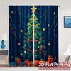 2pcs,Curtains Christmas Tree Ornaments Gifts_f Popular Contemporary Curtains Durable 100% Polyester Fabric Curtains Versatile
