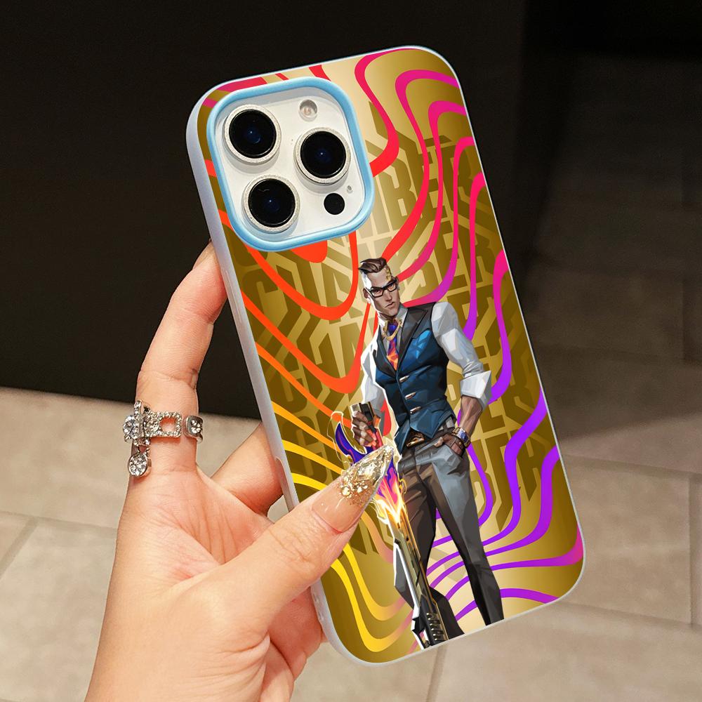 Valo Chamber Phone Case for iPhone 17 16 15 14 13 12 11 Air Pro Max Plus Jelly Double layer Light Blue Cover