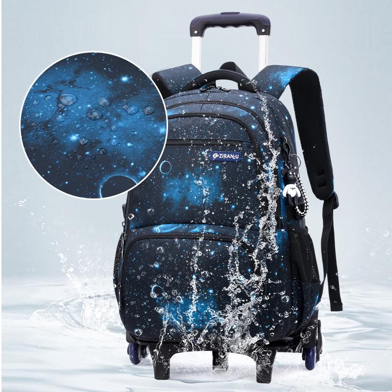 ZIRANYU Kids' Stair-Climbing Rolling School Backpack