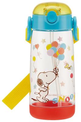 Skater Бутылка для воды прозрачная с трубочкой Snoopy Disney 480 мл PDSH5 детская