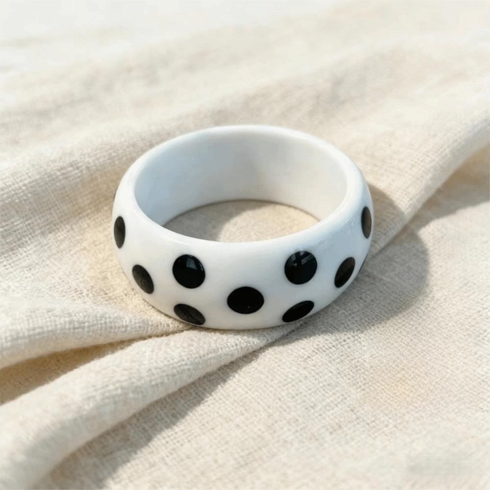 Hip Hop Resin Polka Dot Bangles Round Wide Candy Color Bracelets Fashion Jewelry  Unisex