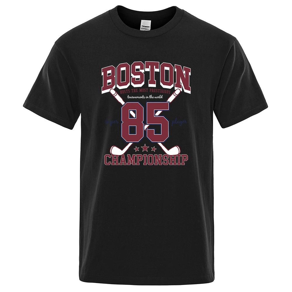 Boston 85 Players Championship Мужские и женские хлопковые футболки с круглым вырезом Индивидуальная свободная одежда Модные футболки
