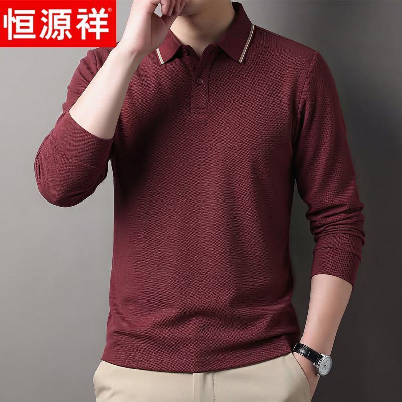 Мужская плотная рубашка-поло с длинным рукавом в стиле business casual от Hengyuanxiang