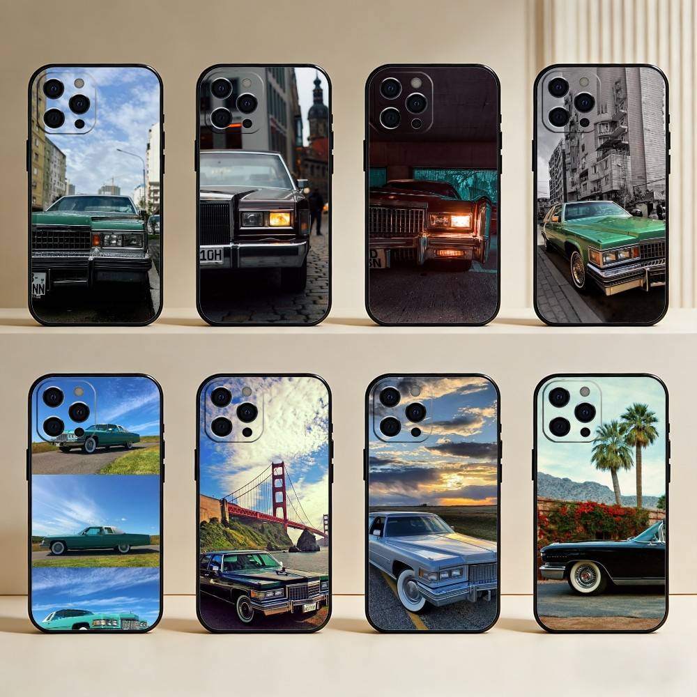 Classic Old Model Car D-Deville Phone Case For iPhone17,16,15,14,13,12 Plus,Max Soft Silicone Black Cover