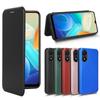 VIVO Y02S Чехол-книжка из кожи с карбоновыми элементами и поддержкой нескольких карт для Евро-Азии