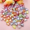 10.1*8.8mm 100Pcs Acrylic Peach Heart With Hole DIY Jewelry Making Loose Beads Creative Handmade Material Shining Light Colorful