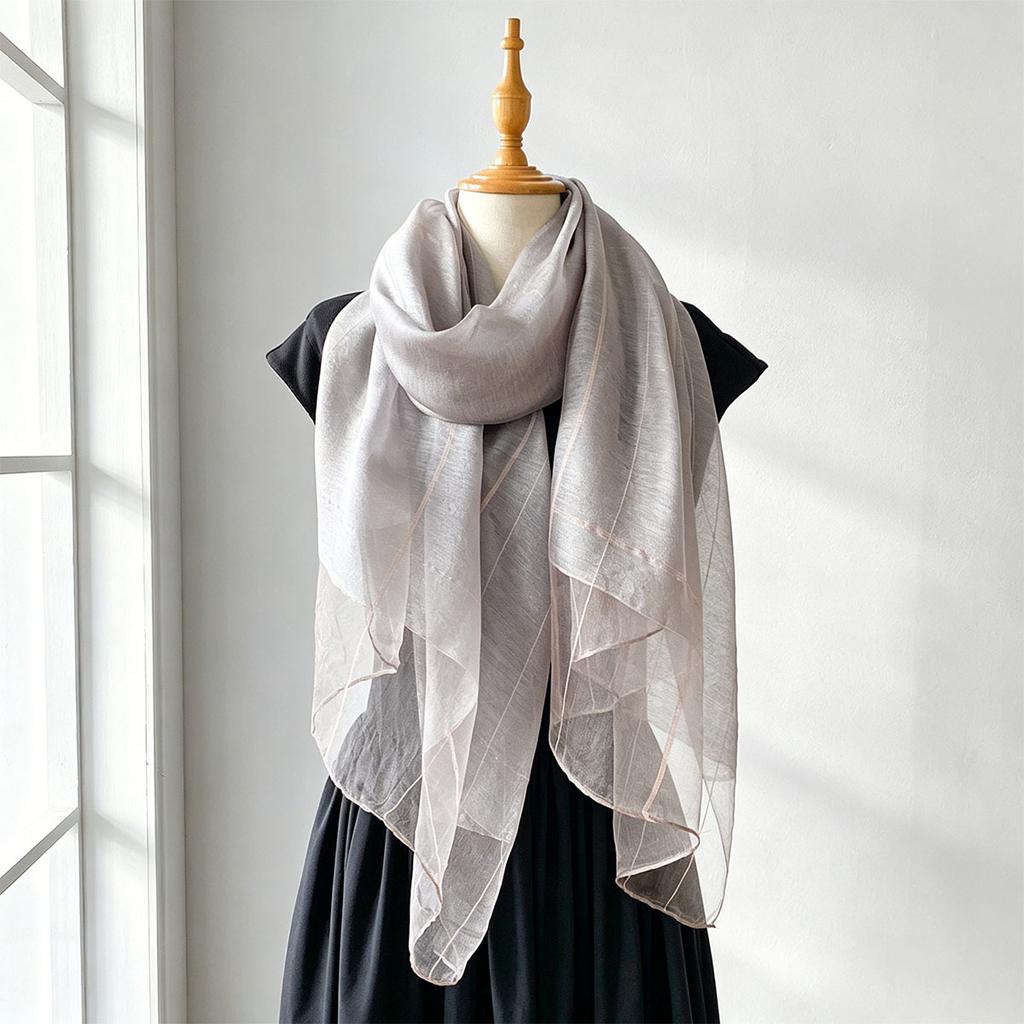 Summer New Silk Blended Shawl Scarf For Women Multi-Functional Fashionable Outerwear Schal Foulard Femme Scarves Scarfs