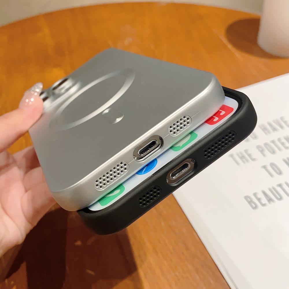 Для магнитного беспроводного зарядного чехла Magsafe для iPhone 16 15 14 13 12 11 Pro Max 7 8 Plus матовая мягкая стеклянная защитная крышка для объектива