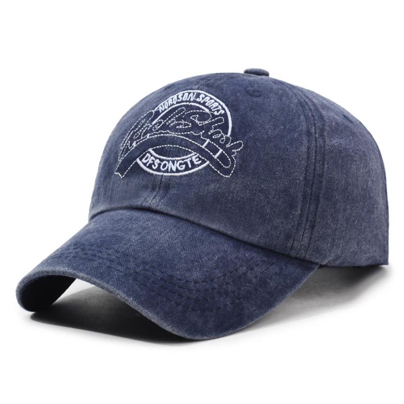 Retro Cap Trendy Versatile Washed Denim Baseball Cap Outdoor Men'S Travel Sunscreen Baseball Cap