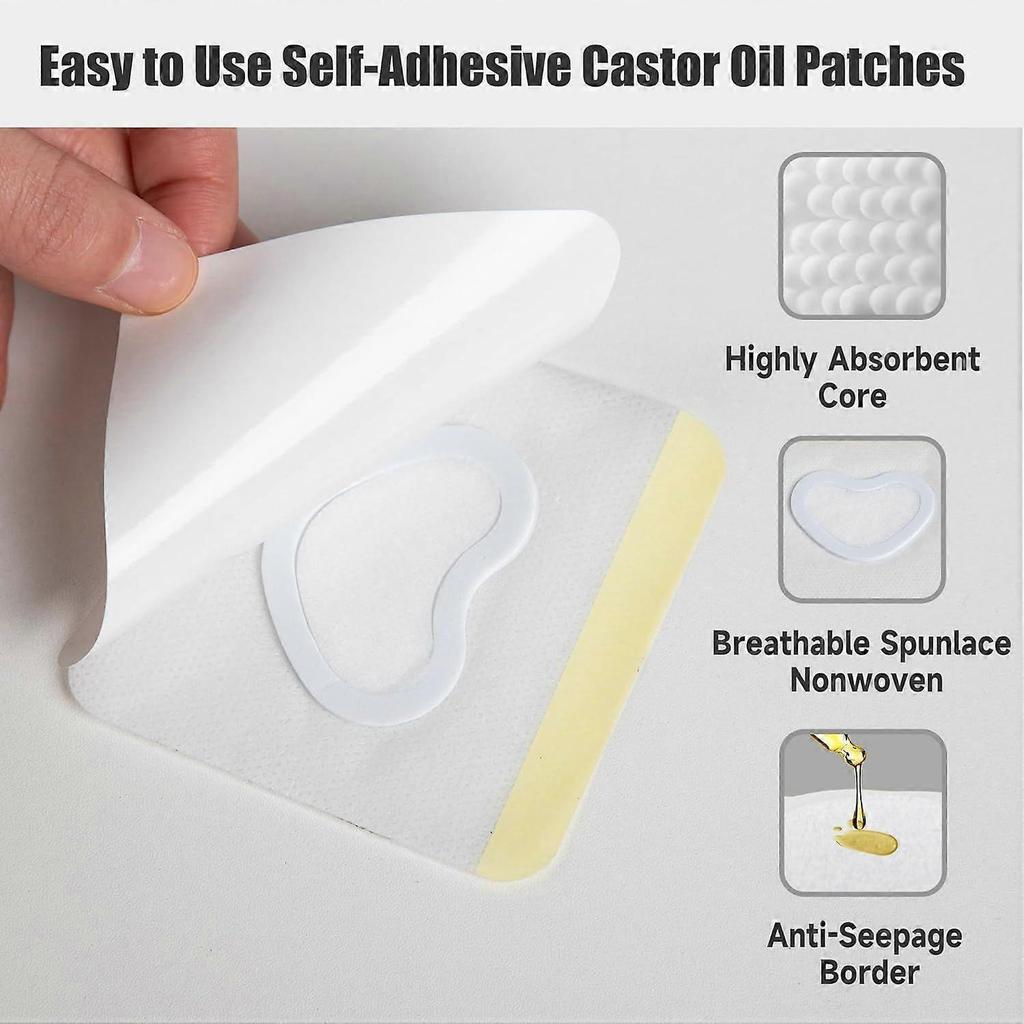 2025 Latest Model 45pcs Castor Oil Patches for Belly Button, Castor Oil Pack