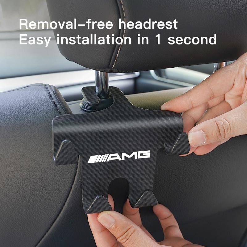 IXEA6 Double Head Hooks Car Seat Back Storage Hook For Mercedes Benz AMG W205 W204 W206 W213 W212 W211 W222 W221 W177 W176 X253 X254 W