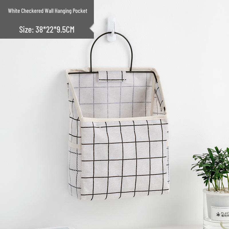 Wall-Mounted Cotton Linen Dormitory Storage Bag