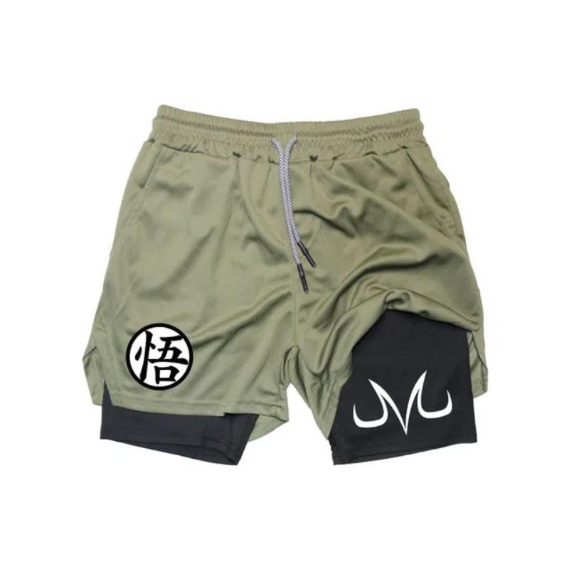 Аниме спортивные шорты для мужчин и женщин фитнес манга принт 2 в 1 спортивные шорты для тренировок быстросохнущие сетчатые шорты