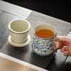 Elegant Ru Kiln Ceramic Filter Teacup