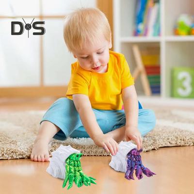 3D-печатная фигурка краба-отшельника с подвижными суставами, фигурка краба, шарнирная модель животного, украшение для рабочего стола, подарок для детей и взрослых