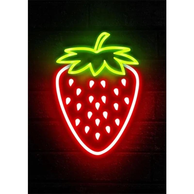Cool Neon Signs Money Symbol Fruits Flamingo Canvas Posters Prints Wall Art for Home Decor Shop Decoration Vibrant and Trendy W