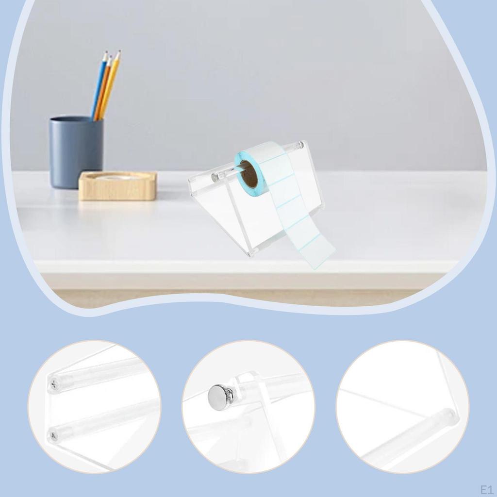 Label Holder for Thermal Printer Stand Acrylic Sturdy Lightweight Universal Sticker Dispenser