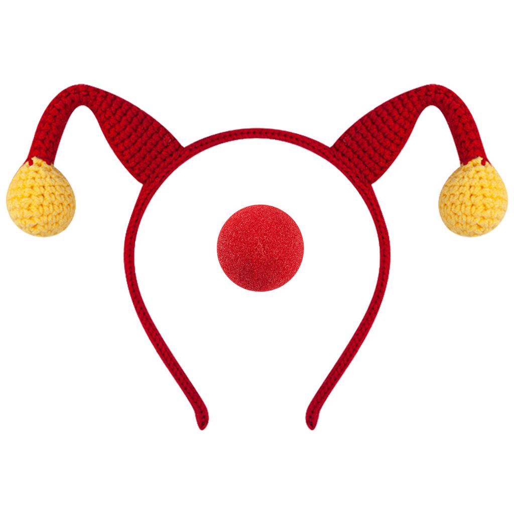 Colorful Clown Headband With Nose Set Costume Cosplay Accesories For Carnival Birthday Parties And Dress Up Event