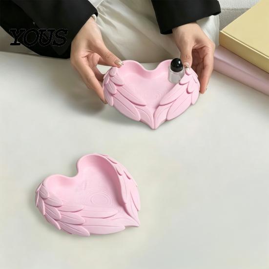 Форма Крыла Лоток для Хранения 3D-Печатный Лоток, Цельный Прочный Матовый Органайзер, Дизайн Крылья Сердце Любовь Держатель для Украшений, для