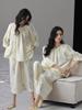 Beatgos Cotton Double Crepe Loungewear Pajamas Loose Fit for Summer Size Women's 100% Set, 3/4 Sleeves, (S6701 Apricot, M)