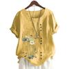 Fashionable Women's Short Sleeve Cotton Top with 11 Colorful Floral Designs