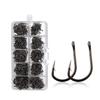 100PCS Durable Silver Fishing Hooks with Hole Carp Fishing Tackle Circle Jig Hooks Fishing Accessories