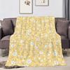 Yellow Floral Cute Fashion Pattern Flannel Soft Warm Plush Blanket For Sofa Living Room Pet Hogar Bedroom Gift Home Car Portable