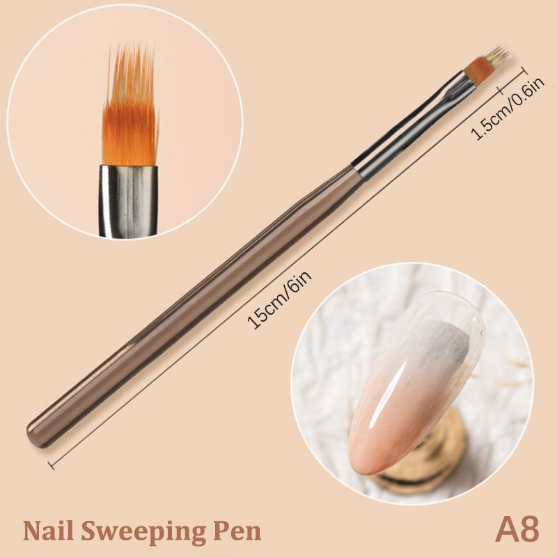 1Pcs Nail Pen Brush Sweep Pen Light Therapy Drawing Line Pen Gradient Pen Nail Brush
